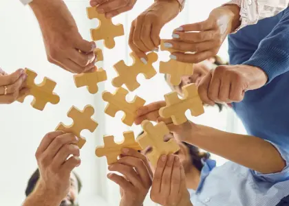 People learning and working together